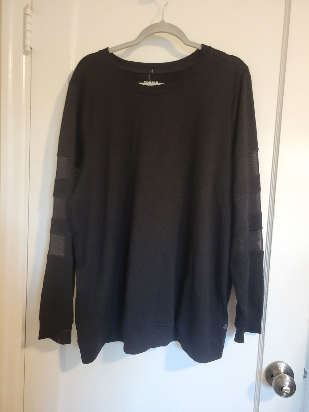 NWT Torrid Black Plus Size Mesh Long Sleeve Top